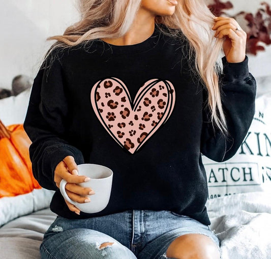 Bluza neagra din bumbac 100% Rose heart