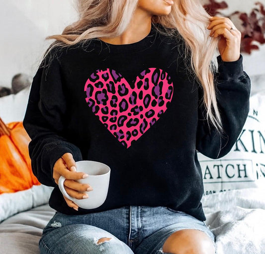 Bluza neagra din bumbac 100% Pink mov heart