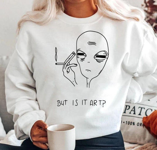 Bluza alba din bumbac 100% But is it art?