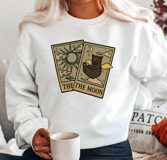Bluza alba din bumbac 100% The moon