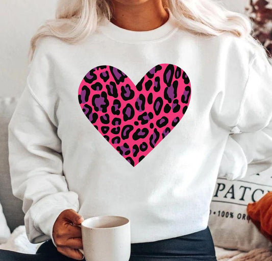 Bluza din bumbac 100% Pink mov heart