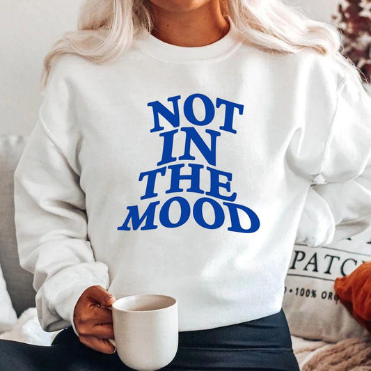 Bluza alba din bumbac 100% Not in the mood