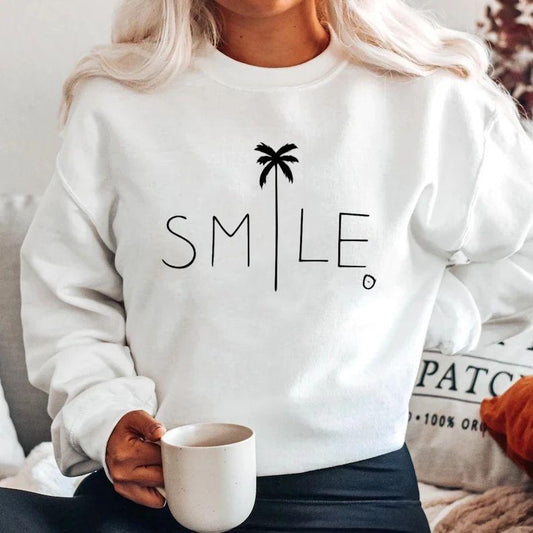 Bluza alba din bumbac 100% Smile