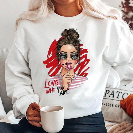 Bluza alba din bumbac 100% Love with you..