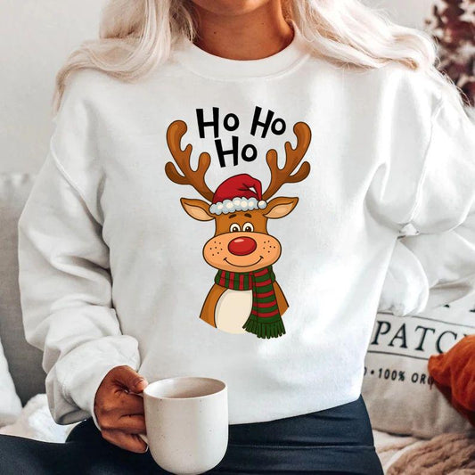 Bluza alba din bumbac 100% Ren hohoho