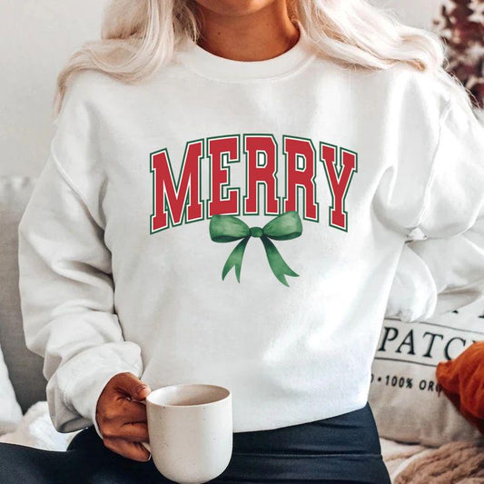 Bluza alba din bumbac 100% Merry fundita verde