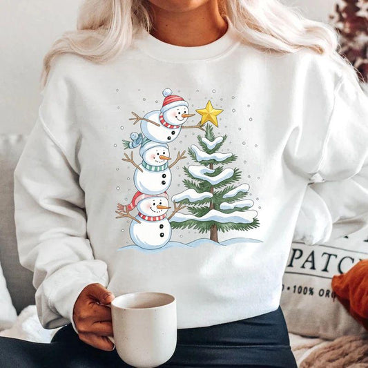 Bluza alba din bumbac 100% Christmas time