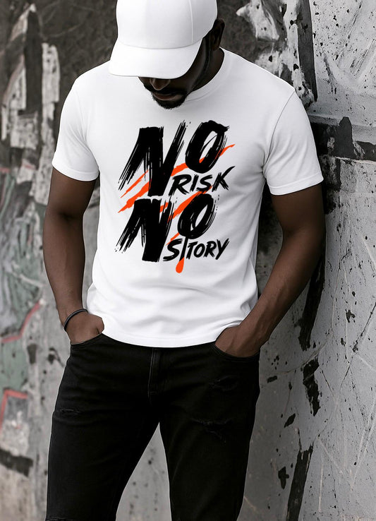 Tricou alb din bumbac 100% No risk