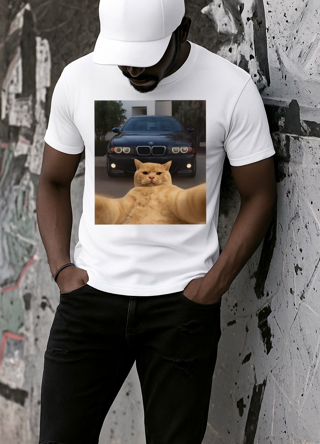 Tricou alb din bumbac 100% Car