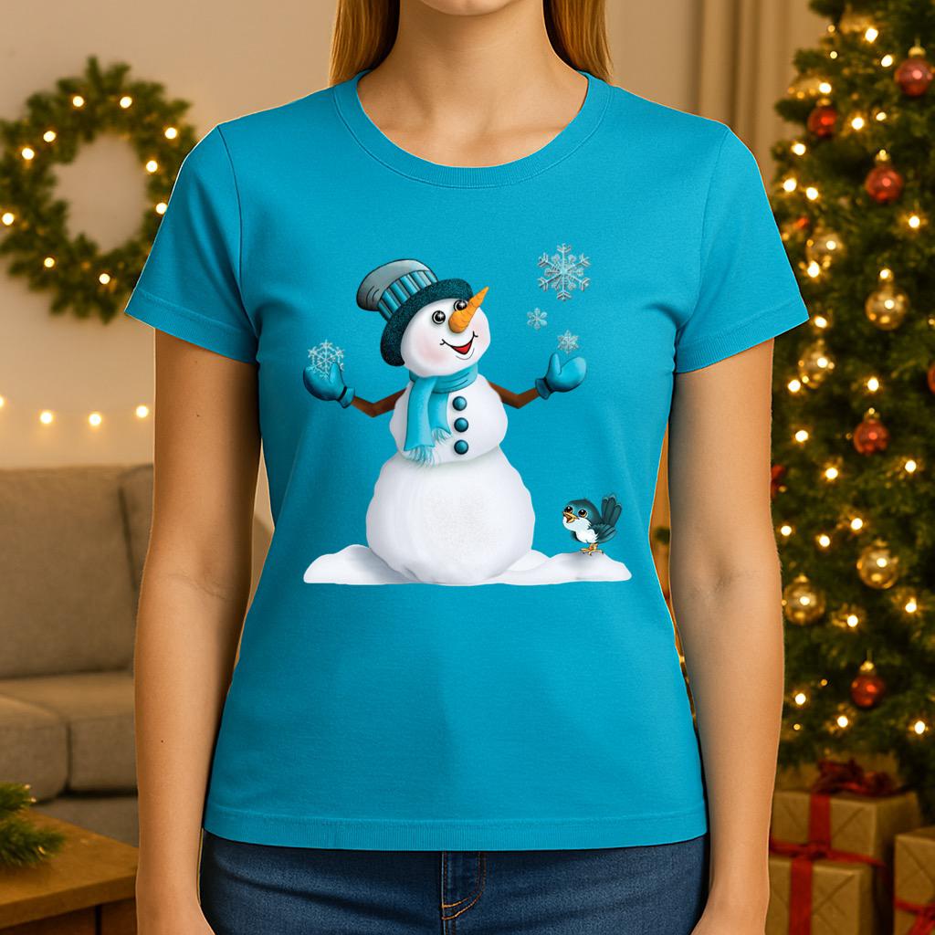 Tricou blue din bumbac 100% Om de zapada