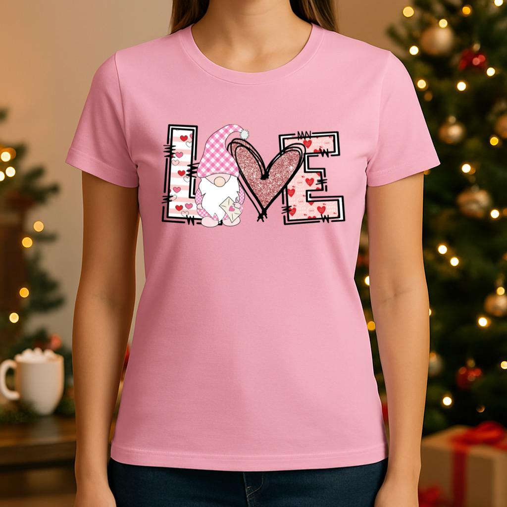 Tricou roz din bumbac 100% Pink santa
