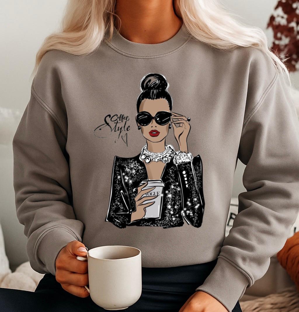Bluza gri din bumbac 100% Coffee style