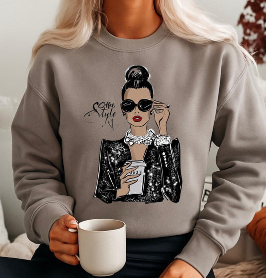 Bluza gri din bumbac 100% Coffee style