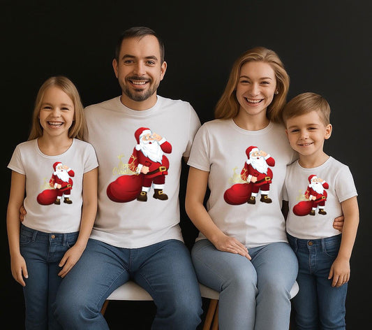 Tricouri Familie Merry christmas gold