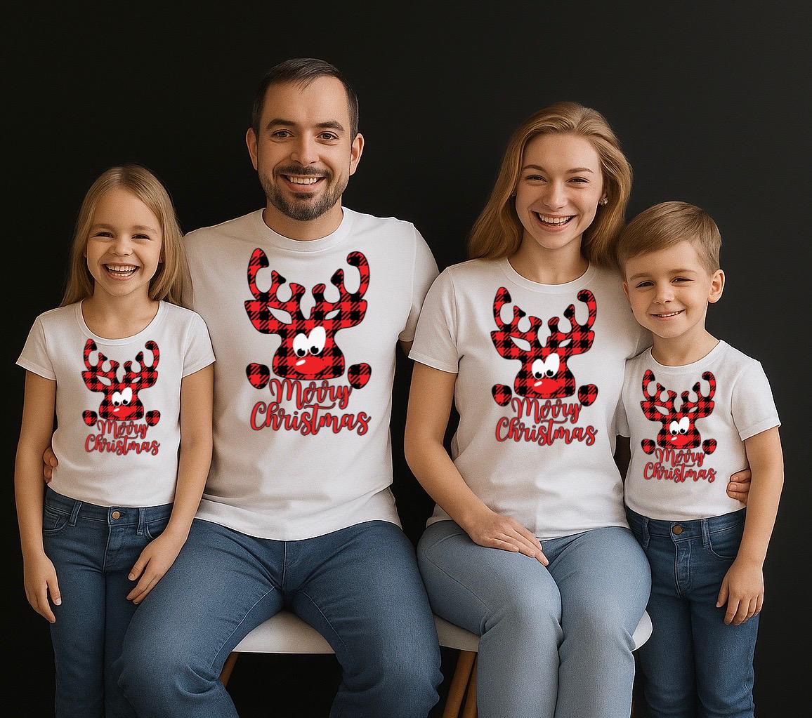 Tricou Tricouri Familie Merry Christmas – Bumbac 100%