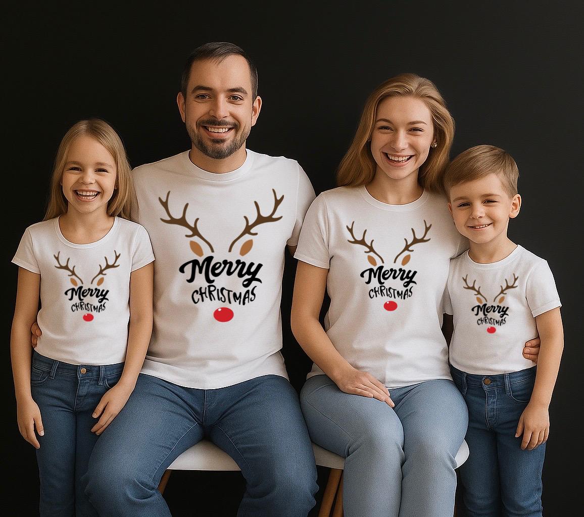 Tricou Tricouri Familie Merry Christmas – Bumbac 100%