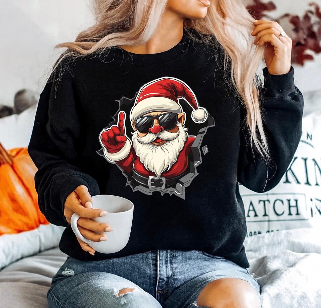 Bluza neagra din bumbac 100% Merry christmas