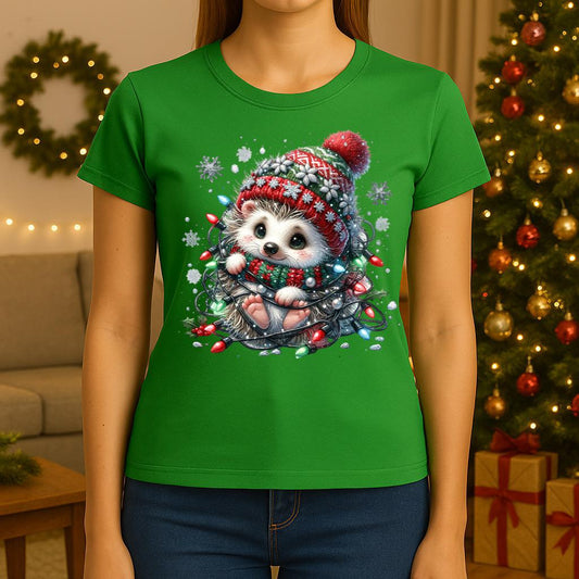 Tricou verde din bumbac 100% Cute christmas