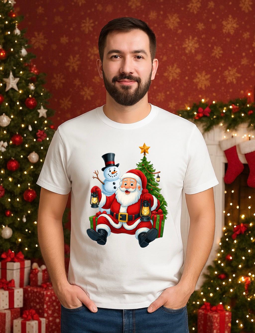 Tricou din bumbac 100% Mos craciun