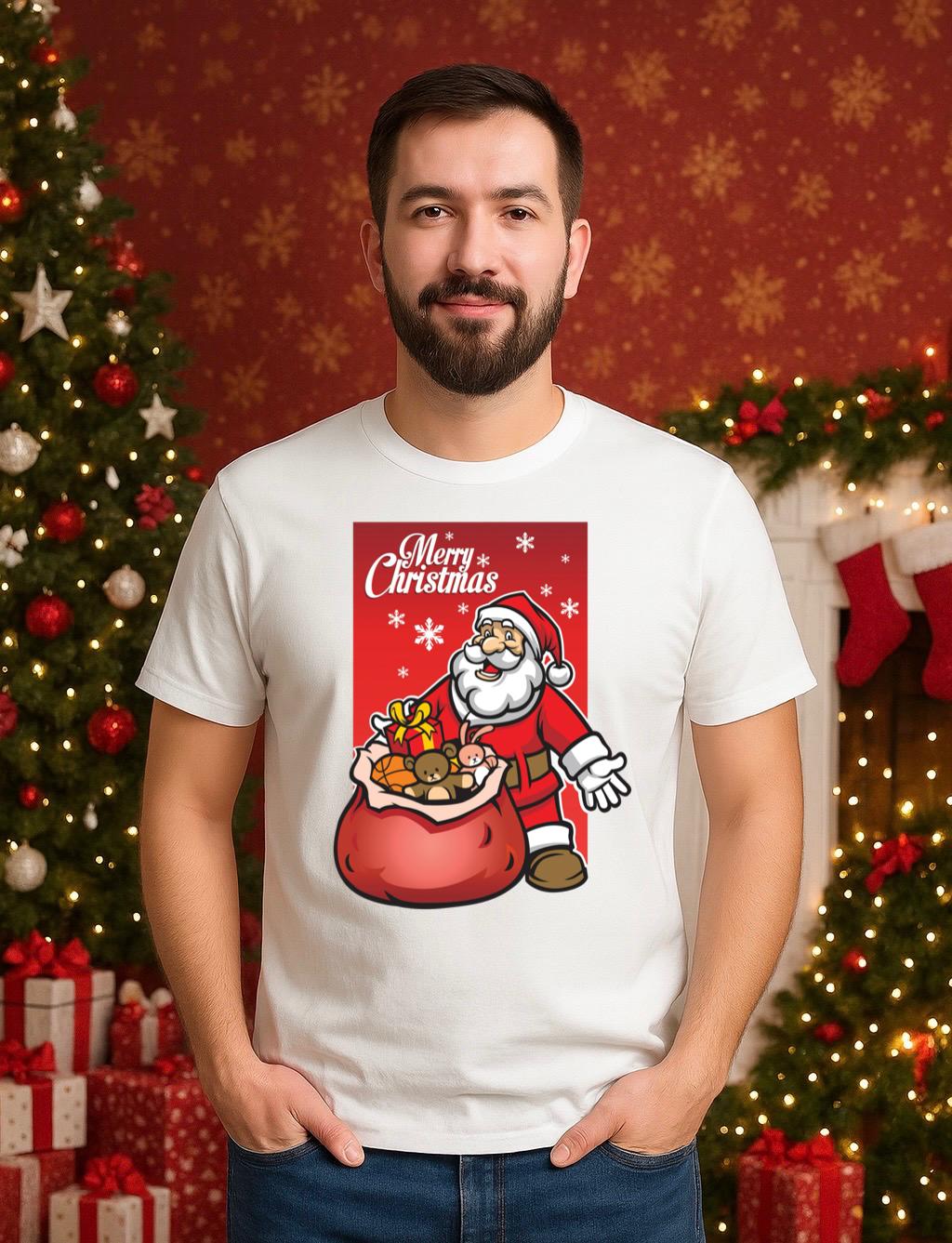 Tricou din bumbac 100% Mos cu cadouri - MonCherie