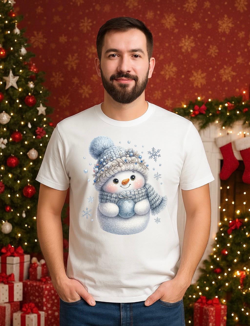 Tricou din bumbac 100% Om de zapada