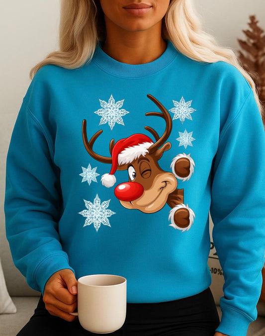 Bluza turcoaz din bumbac 100% Cute ren