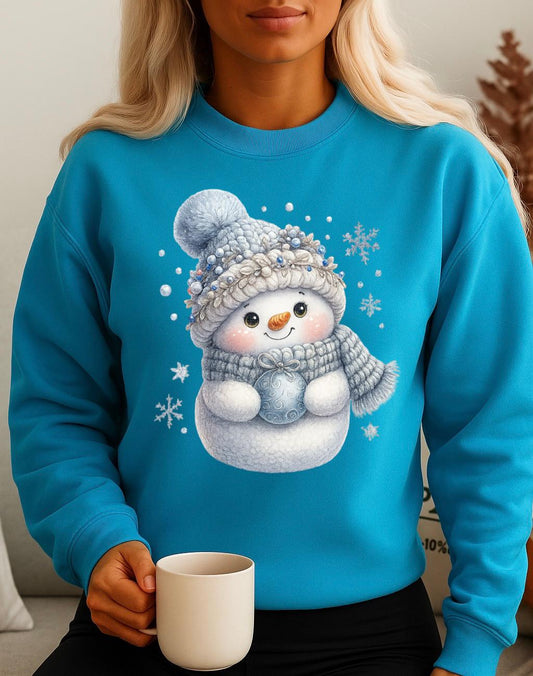 Bluza turcoaz din bumbac 100% Om de zapada