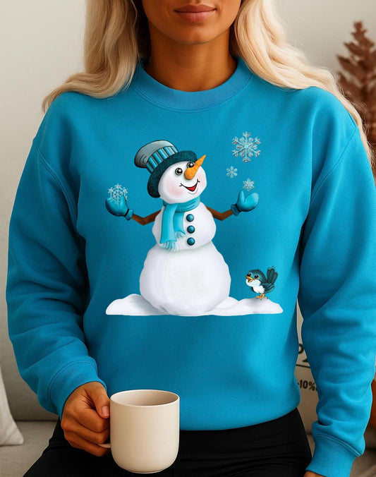 Bluza turcoaz din bumbac 100% Om de zapada