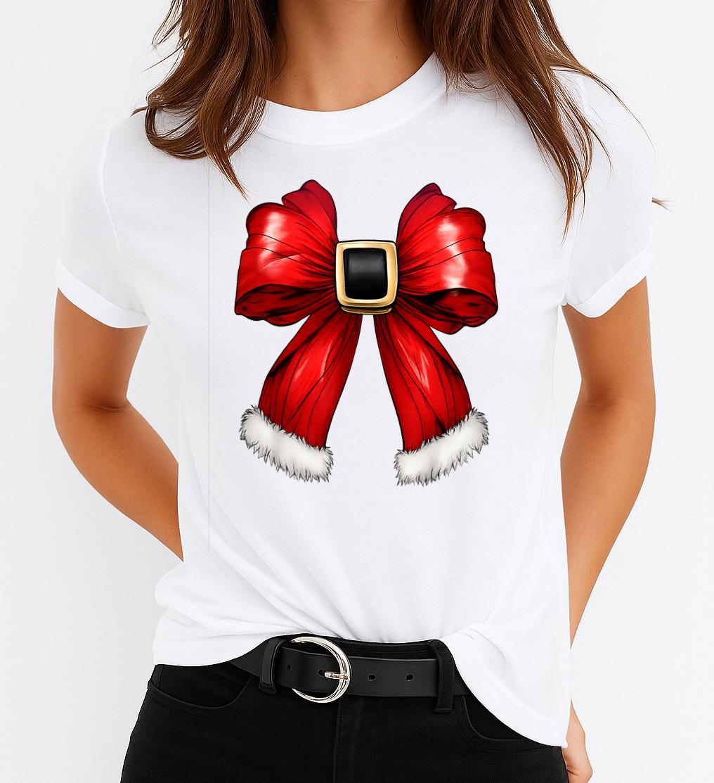 Tricou din bumbac 100% Fundita rosie craciun