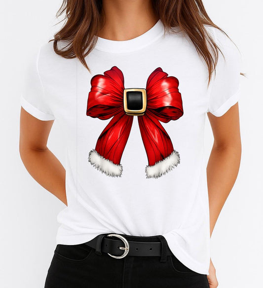 Tricou din bumbac 100% Fundita rosie craciun