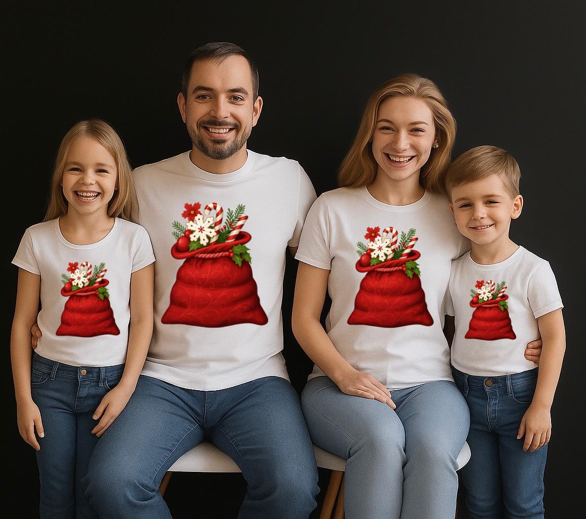 Tricouri Familie Sacul lui mos craciun - MonCherie