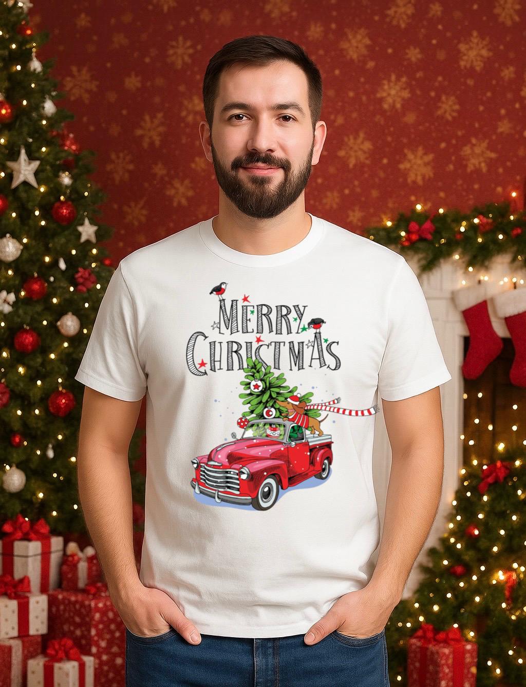 Tricou din bumbac 100% Red car - MonCherie