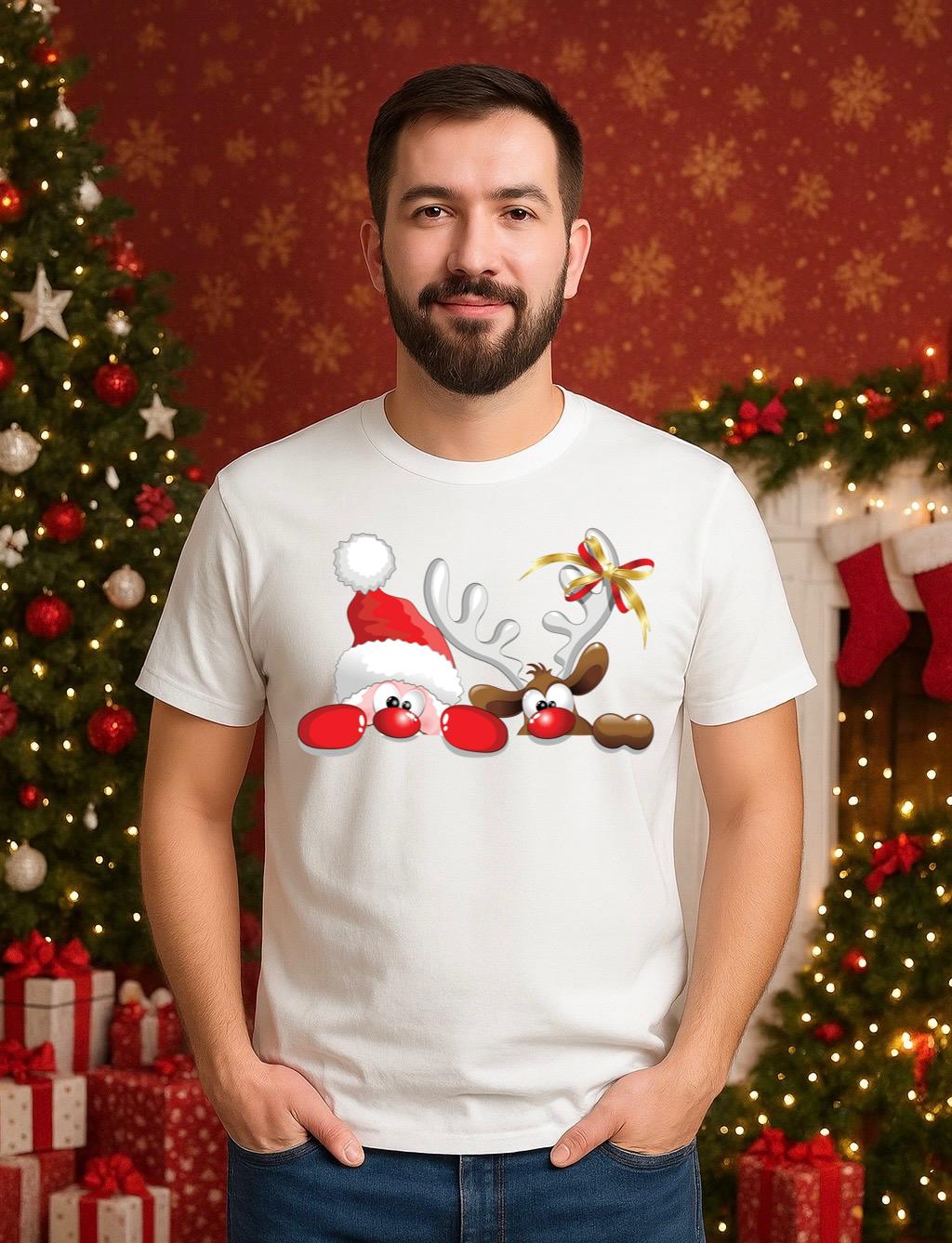 Tricou din bumbac 100% Mos craciun - MonCherie