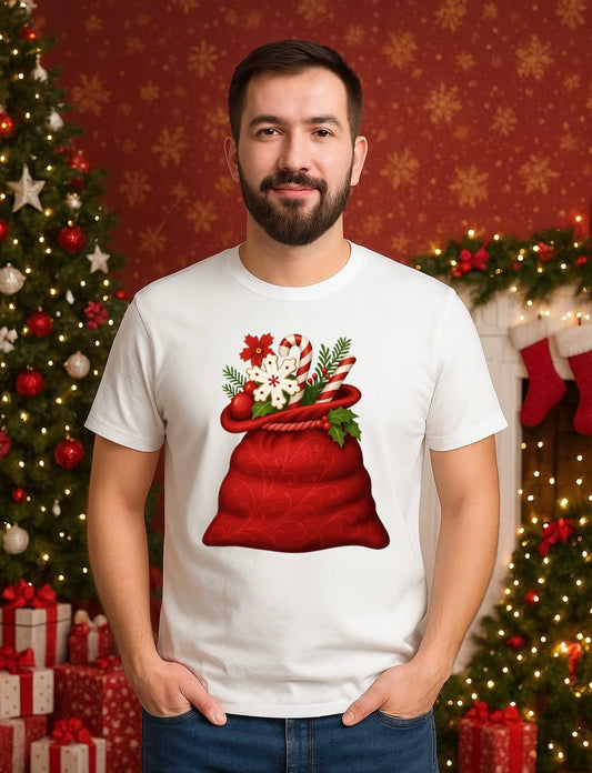 Tricou din bumbac 100% Sacu lui mos craciun