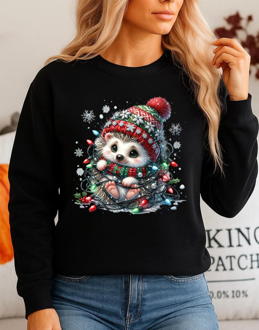 Bluza Neagra Dama din Bumbac 100% - Cute Christmas
