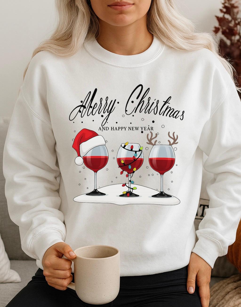Bluza Alba Dama din Bumbac 100% - White Merry Christmas - MonCherie