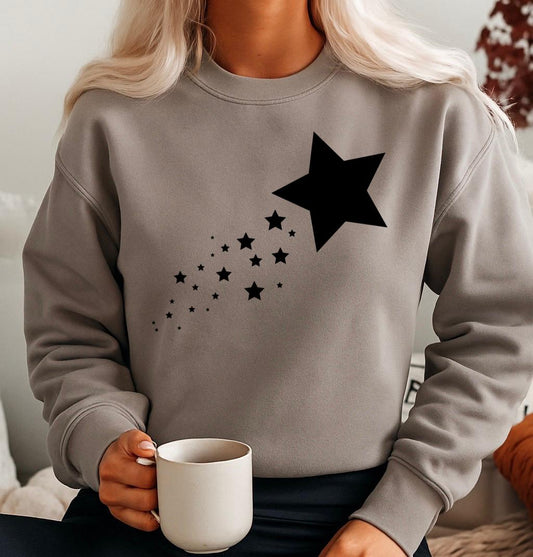 Bluza gri din bumbac 100% Stea