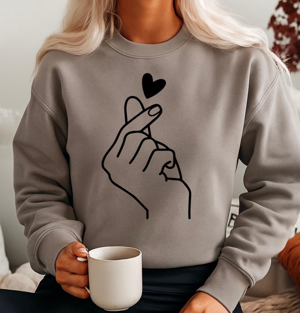 Bluza gri din bumbac 100% Hand