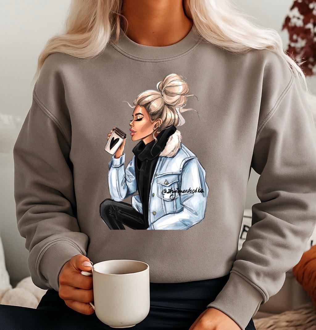 Bluza gri din bumbac 100% Need coffee