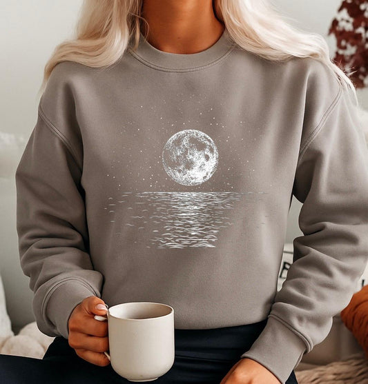 Bluza gri din bumbac 100% Moon