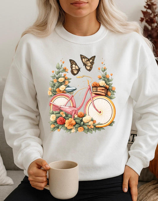 Bluza alba din bumbac 100% Bicycle