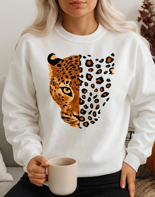 Bluza alba din bumbac 100% Face orange