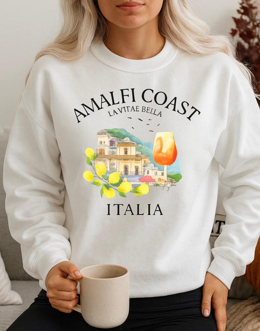Bluza alba din bumbac 100% Amalfi coast