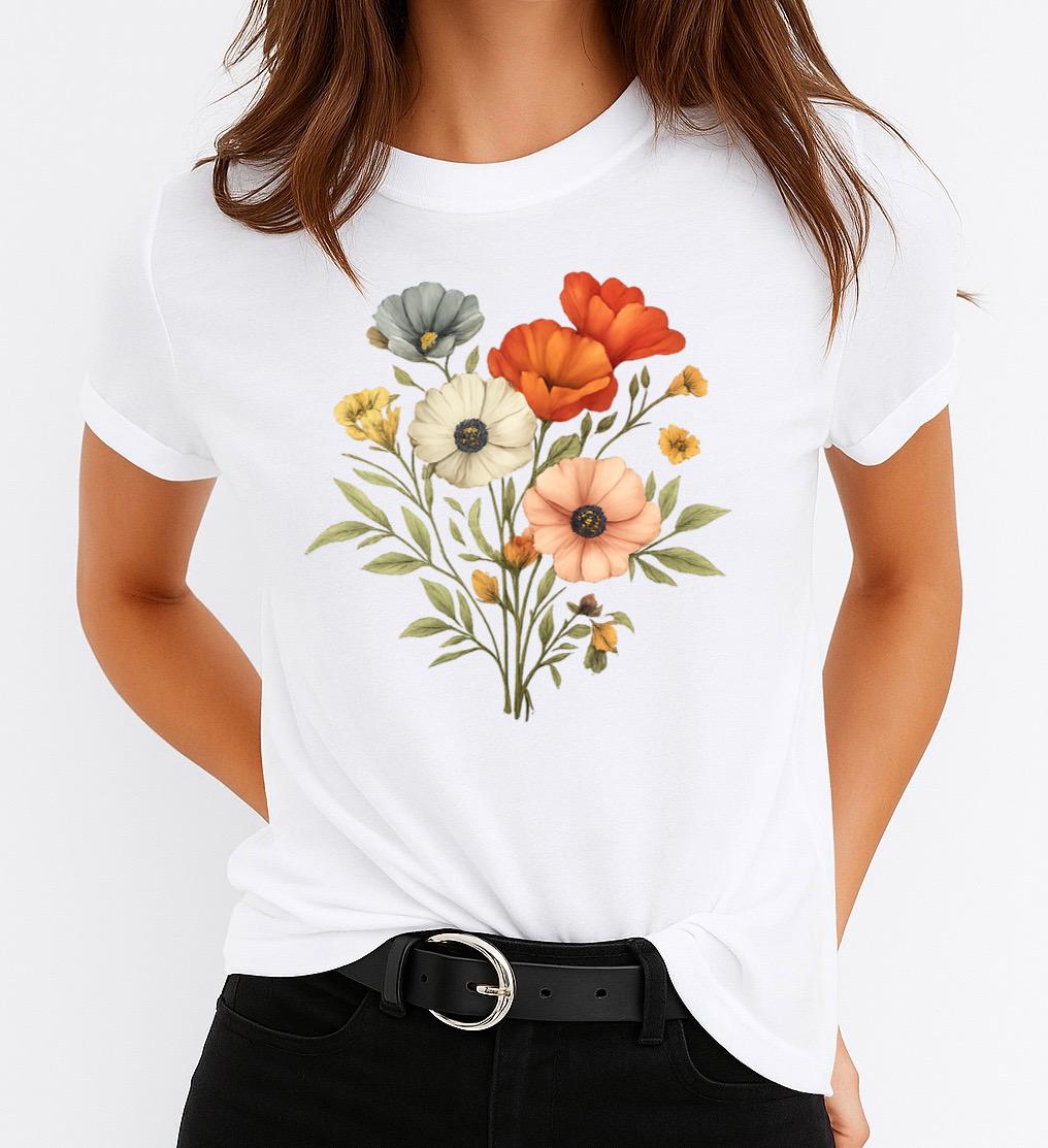 Tricou dama din bumbac 100% Flowers