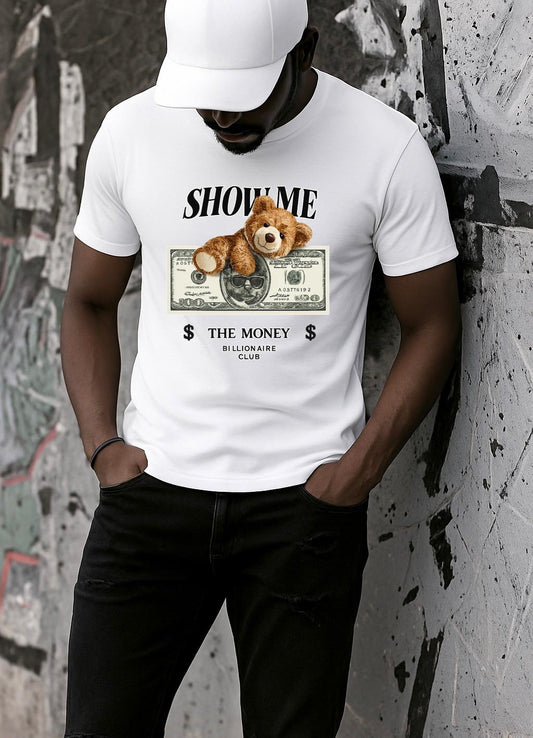 Tricou alb din bumbac 100% Show me