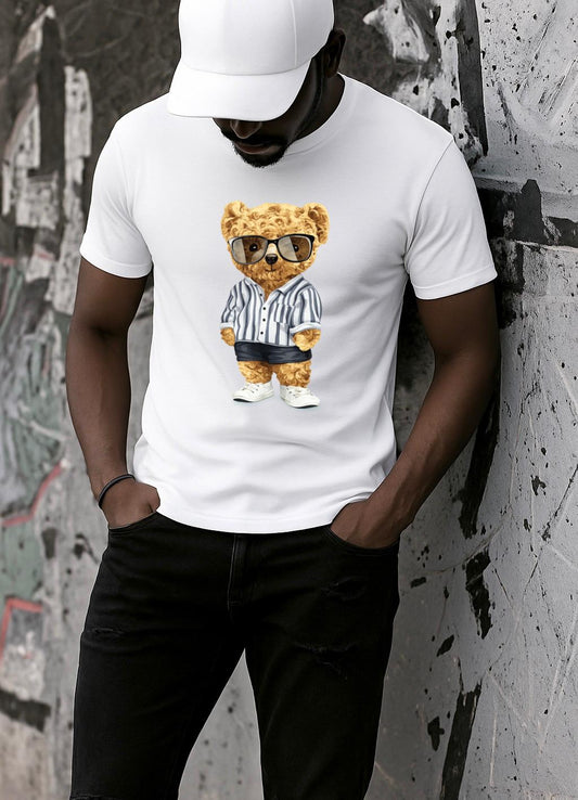 Tricou alb din bumbac 100% Street fashion