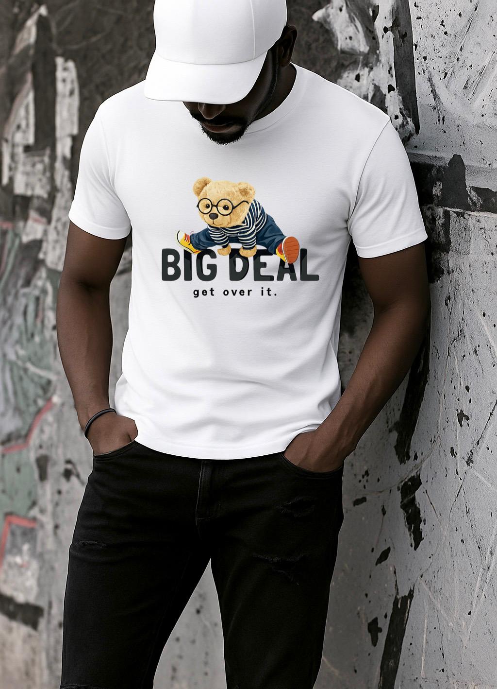 Tricou Alb Barbati din Bumbac 100% - Big Deal - MonCherie