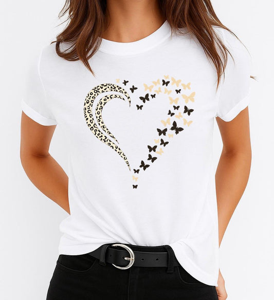 Tricou Dama Double Heart – Bumbac 100%