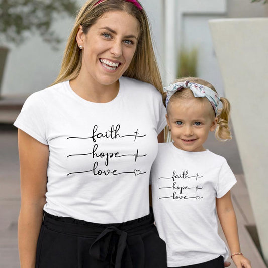 Set Tricouri Mama si Copil din Bumbac 100% - Mama si Fata