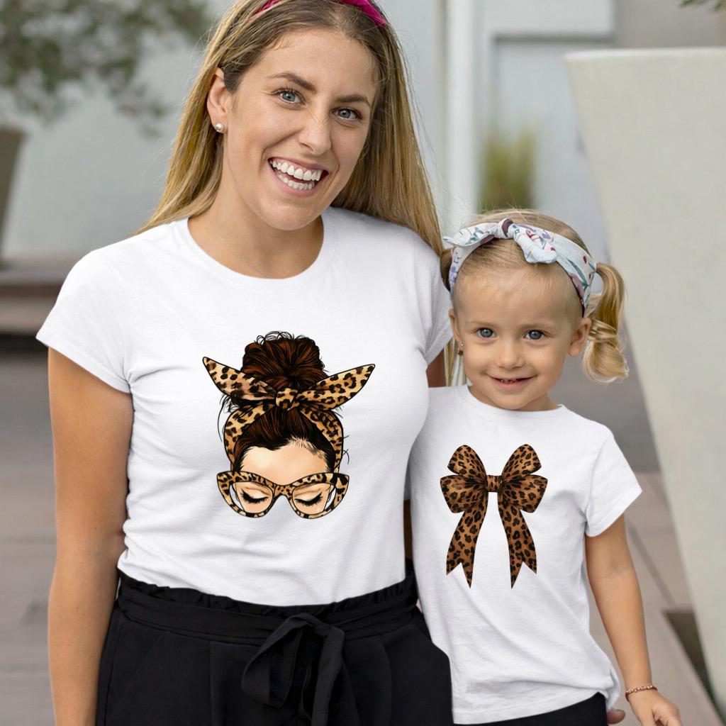 Set Tricouri Mama si Copil din Bumbac 100% - Mama si Fata - MonCherie